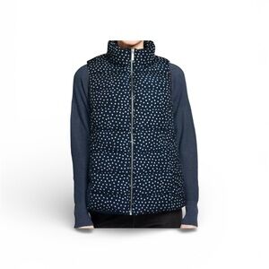 🖤 Tommy Hilfiger Polka Dot Puffer Vest – Dark Blue 🤍 Size S